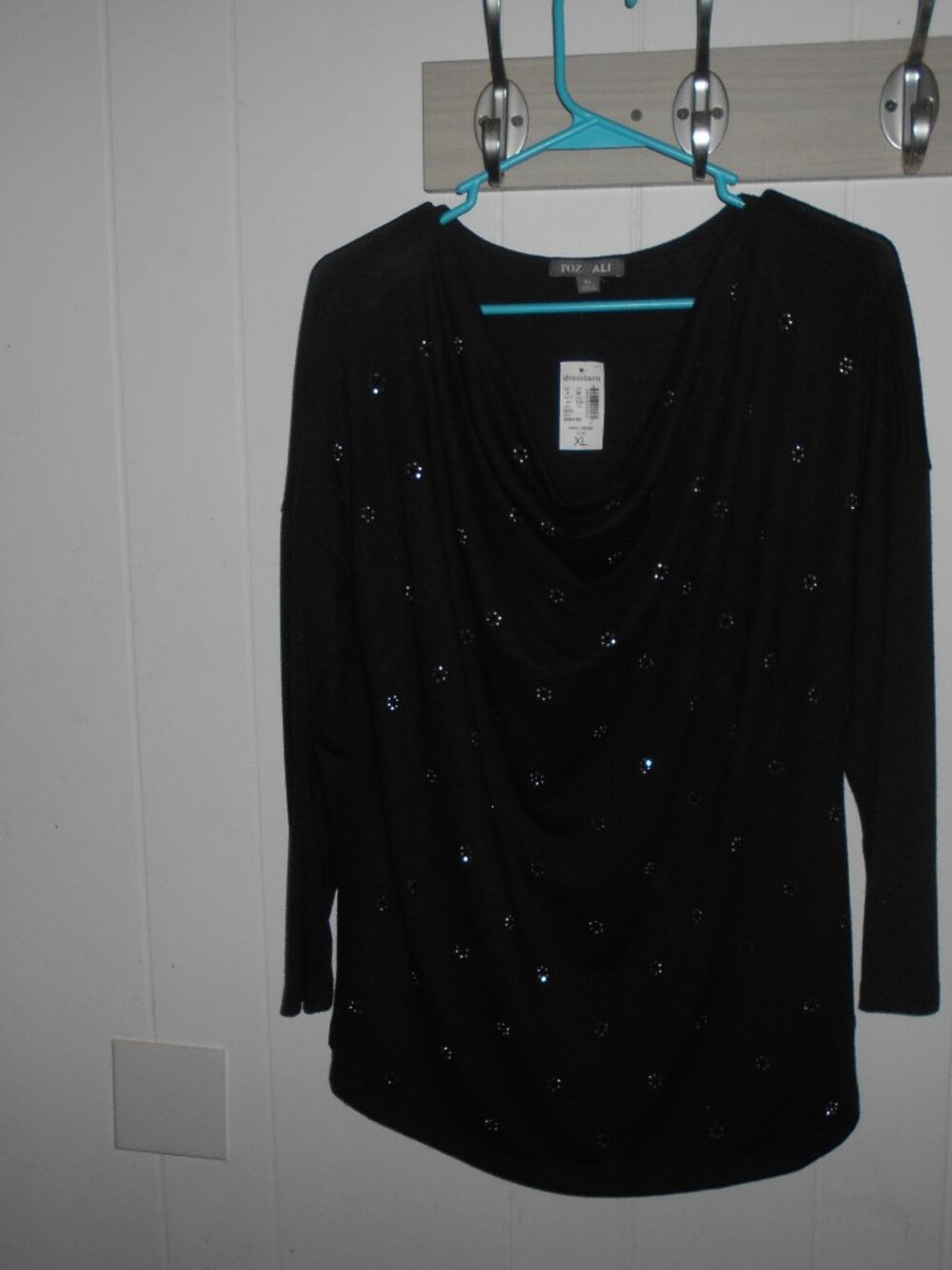 Black Long Sleeve Top w/Sparkles -- XL- NWT